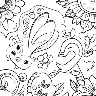 Aesthetic Stickers Coloring Page 67842-55951