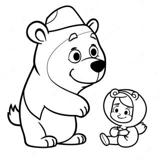 Masha And Bear Coloring Page 6784-5516