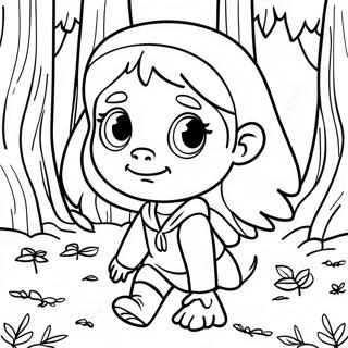 Adventurous Masha In The Forest Coloring Page 6785-5517