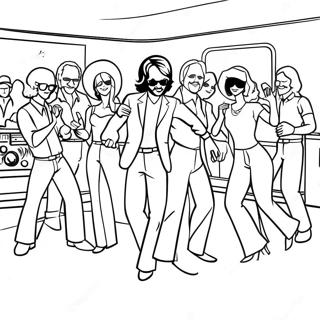 1970s Disco Dance Party Coloring Page 67863-55970