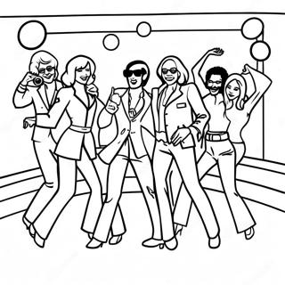 1970s Disco Dance Party Coloring Page 67863-55972