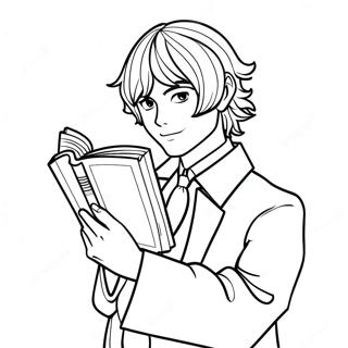 Dazai With A Book Coloring Page 67883-55989