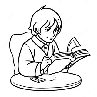 Dazai With A Book Coloring Page 67883-55991