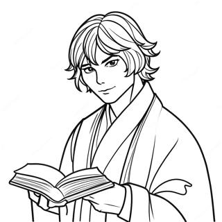 Dazai With A Book Coloring Page 67883-55992