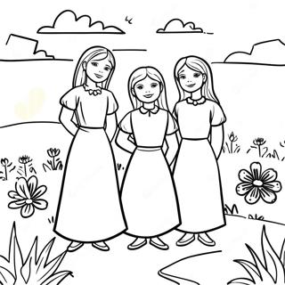 Three Sisters Nature Scene Coloring Page 67902-56011