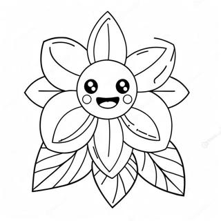 Cute Kawaii Flower With Smiling Face Coloring Page 67913-56023