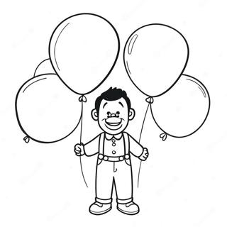 Peter With Colorful Balloons Coloring Page 67933-56031