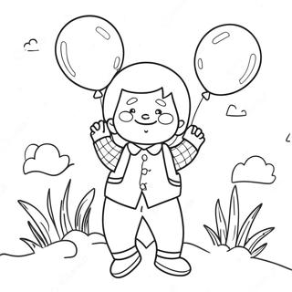 Peter With Colorful Balloons Coloring Page 67933-56032