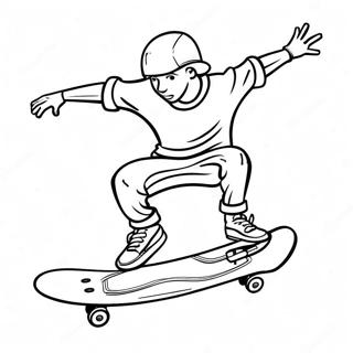 Cool Skateboard Tricks Coloring Page 6795-5526