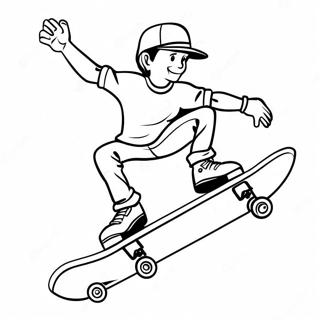 Cool Skateboard Tricks Coloring Page 6795-5527