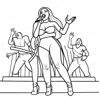 Megan Thee Stallion Performing On Stage Coloring Page 67963-56055