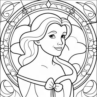 Enchanting Belle In Stained Glass Coloring Page 67973-56097