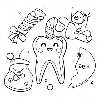 Christmas Dental Coloring Page 68002-56076