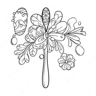 Festive Toothbrush With Ornaments Coloring Page 68003-56083