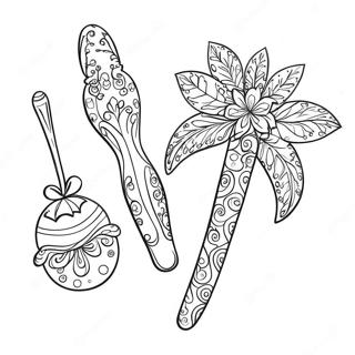 Festive Toothbrush With Ornaments Coloring Page 68003-56084