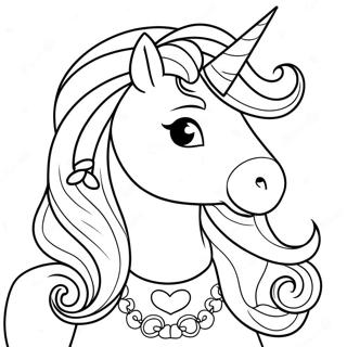 Unicorn Princess Coloring Page 6804-5532