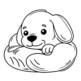 Sleeping Puppy Coloring Pages