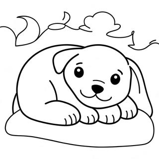 Sleeping Puppy Coloring Page 68052-56120