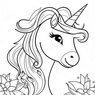 Sparkling Unicorn Princess Coloring Page 6805-5533