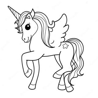 Sparkling Unicorn Princess Coloring Page 6805-5534