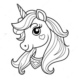 Sparkling Unicorn Princess Coloring Page 6805-5536