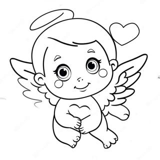 Cute Cherub With Heart Coloring Page 68063-56131