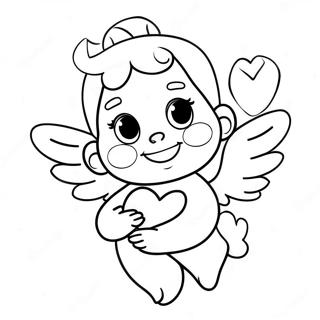 Cute Cherub With Heart Coloring Page 68063-56132