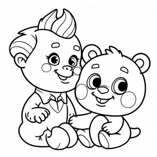 Cute Baby Bop With A Teddy Bear Coloring Page 68073-56151