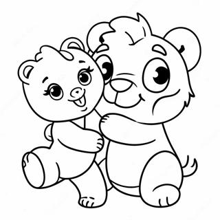 Cute Baby Bop With A Teddy Bear Coloring Page 68073-56152