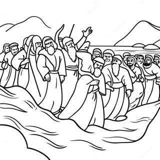 Crossing The Red Sea Scene Coloring Page 68082-56154