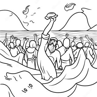 Crossing The Red Sea Scene Coloring Page 68082-56155