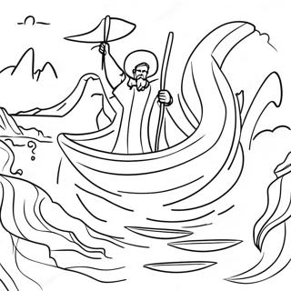 Crossing The Red Sea Scene Coloring Page 68082-56156