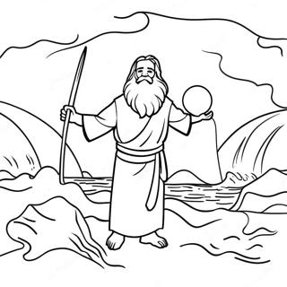 Moses Parting The Red Sea Coloring Page 68083-56161