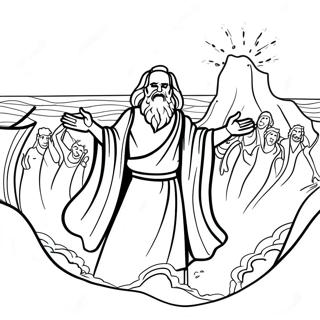 Moses Parting The Red Sea Coloring Page 68083-56162