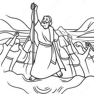 Moses Parting The Red Sea Coloring Page 68083-56163