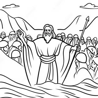 Moses Parting The Red Sea Coloring Page 68083-56164