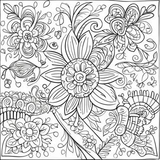 Simple Mexican Folk Art Patterns Coloring Page 68092-56146