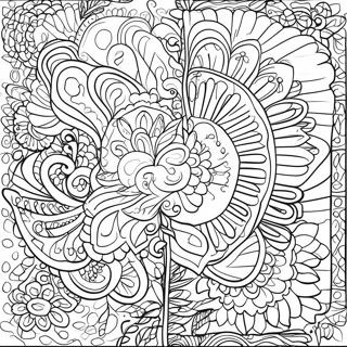 Simple Mexican Folk Art Patterns Coloring Page 68092-56147