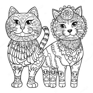 Vibrant Mexican Folk Art Animals Coloring Page 68093-56181