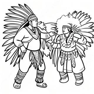 Wampanoag Powwow Celebration Coloring Page 68153-56205