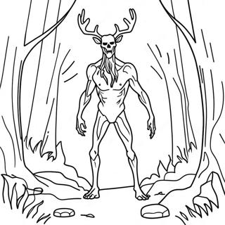 Spooky Wendigo In The Forest Coloring Page 68163-56231