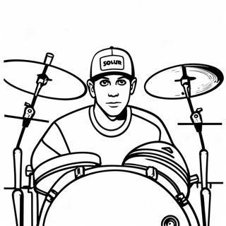 Travis Barker Drumming Coloring Page 68183-56240