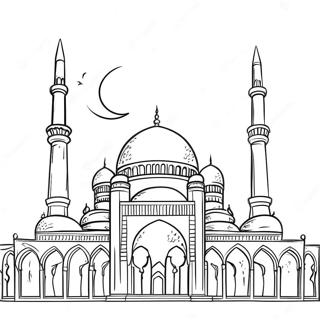 Beautiful Mosque With Minarets Coloring Page 68203-56259