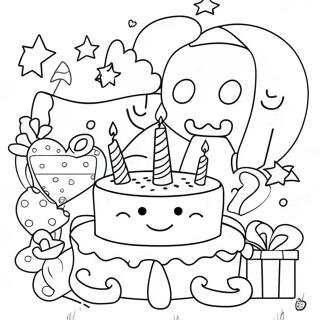 Happy 11th Birthday Celebration Coloring Page 68222-56263