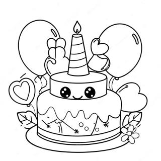 Happy 11th Birthday Celebration Coloring Page 68222-56264