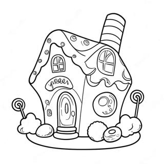 Whimsical Candy House Coloring Page 68243-56277