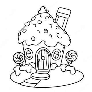 Whimsical Candy House Coloring Page 68243-56278