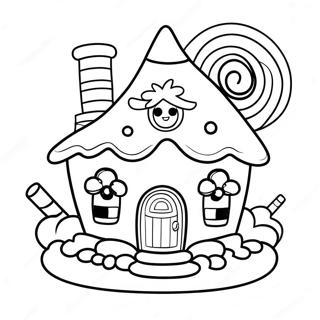 Whimsical Candy House Coloring Page 68243-56280