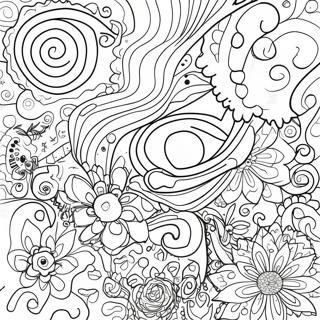 Galaxy Trippy Space Scene Coloring Page 6824-5548