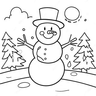 First Day Of Winter Snowman Coloring Page 68252-56288